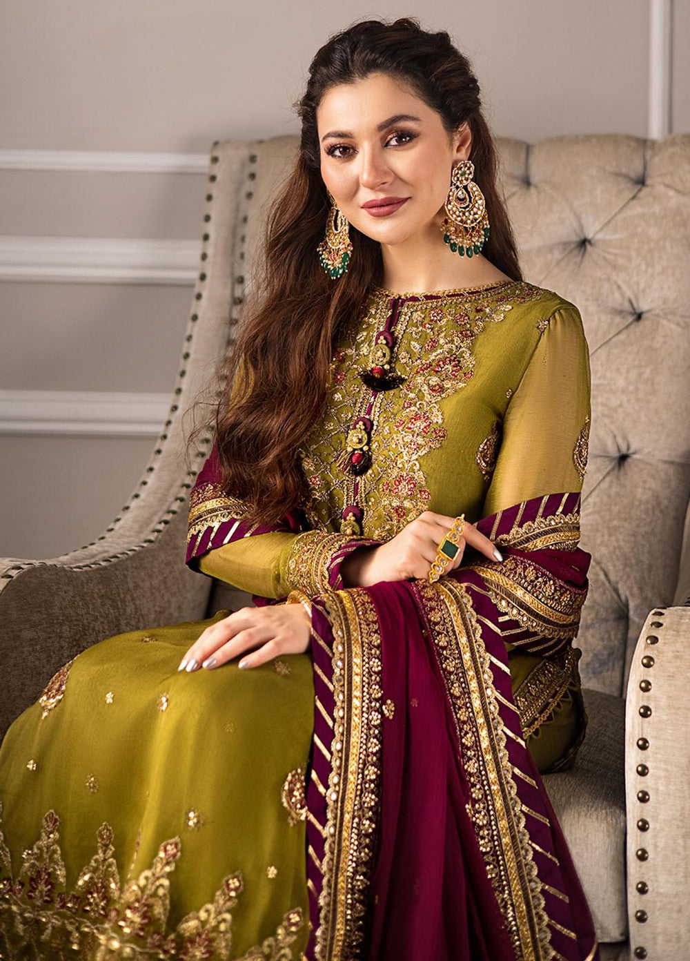 Zari Sitara By Asim Jofa Embroidered Ciffion 03 Peace Suit - Ready To Wear